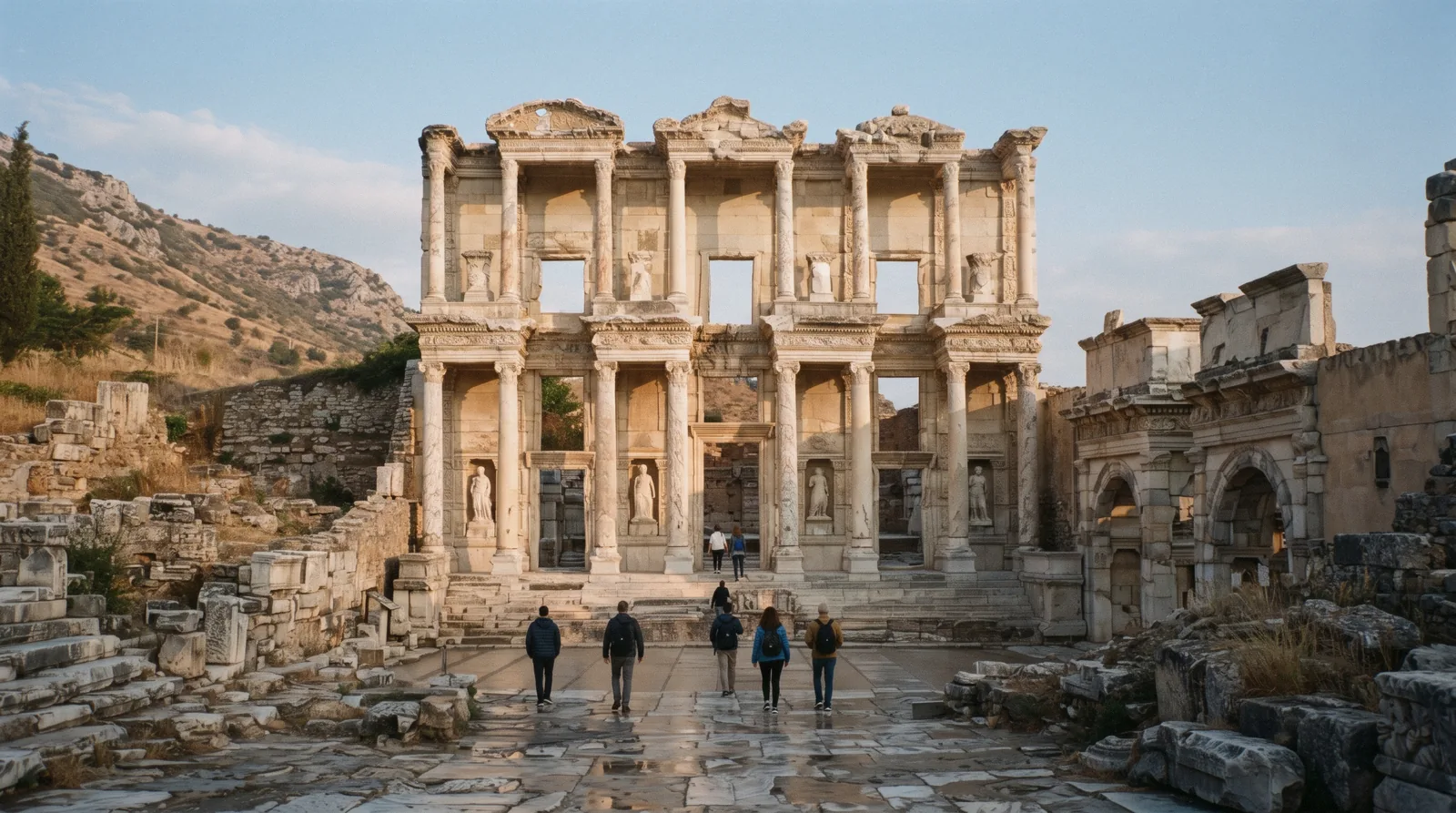 The Library of Celsus at Ephesus, visited on a trip from Istanbul, Türkiye